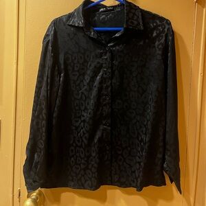 SHEIN Black Leopard Print Blouse